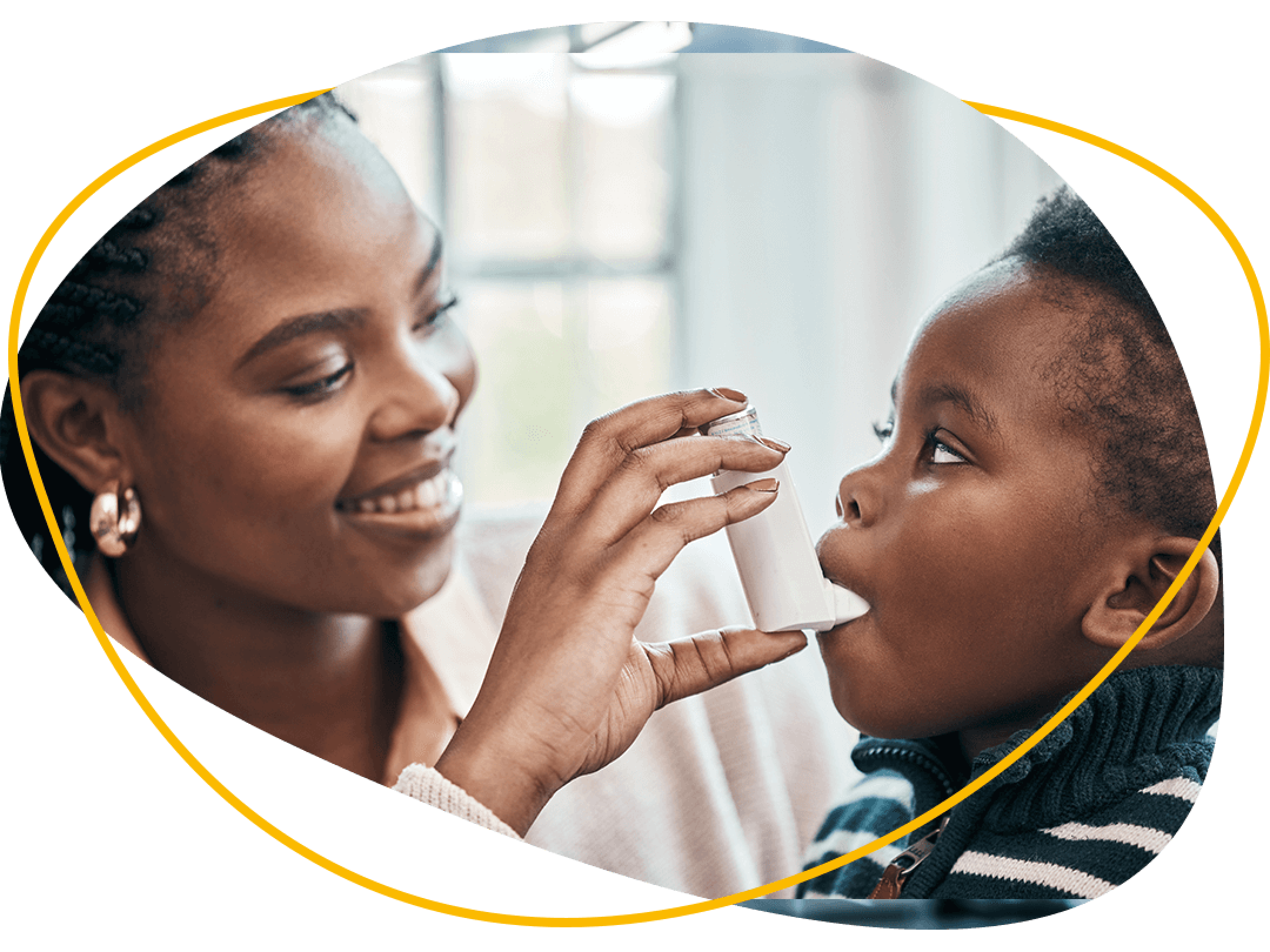 Mother Child and Inhaler