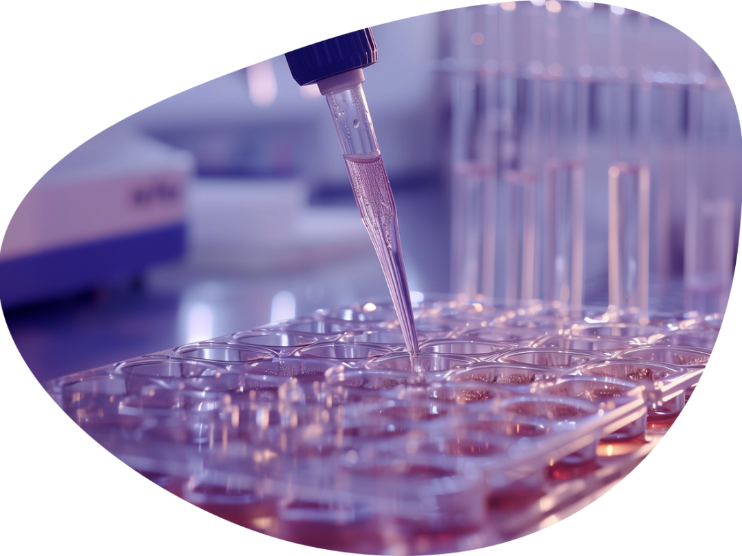 Lab samples in a pebble shaped crop mask